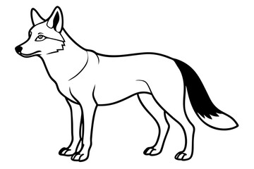 coyote silhouette line art vector illustration with a white background