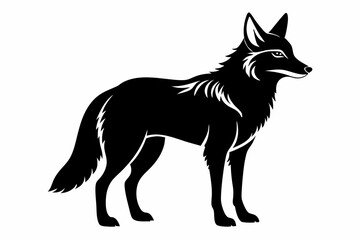 coyote silhouette line art vector illustration with a white background