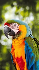 Fototapeta premium Close-Up of a Colorful Tropical Macaw