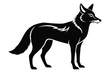 coyote silhouette line art vector illustration with a white background