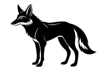 coyote silhouette line art vector illustration with a white background