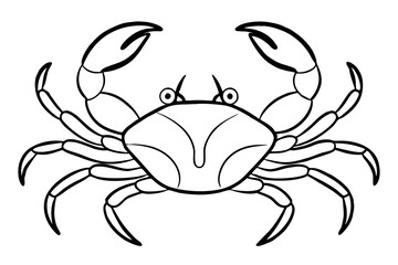 crab silhouette line art vector illustration with a white background