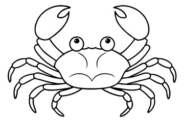 crab silhouette line art vector illustration with a white background