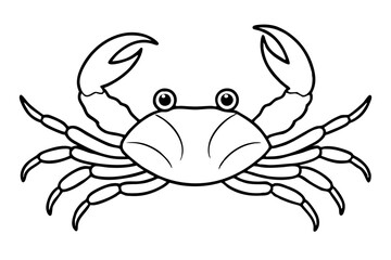 Obraz premium crab silhouette line art vector illustration with a white background