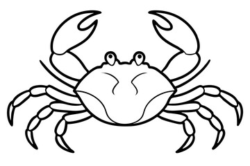 crab silhouette line art vector illustration with a white background