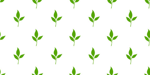 tea leaves pattern background. green leaves vector pattern background. Green tea leaf seamless pattern. silhouette leaf background.