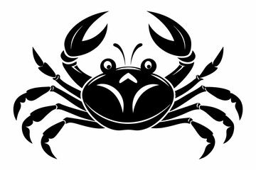 crab silhouette line art vector illustration with a white background