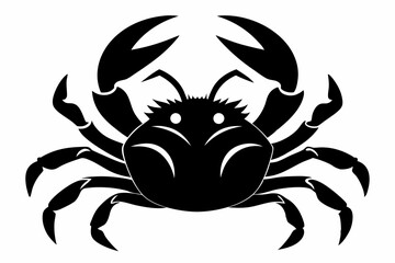 crab silhouette line art vector illustration with a white background