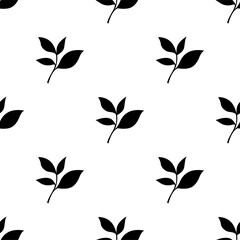 tea leaves pattern background. green leaves vector pattern background. Green tea leaf seamless pattern. silhouette leaf background.