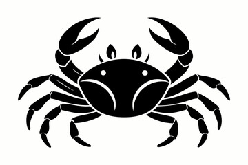 crab silhouette line art vector illustration with a white background