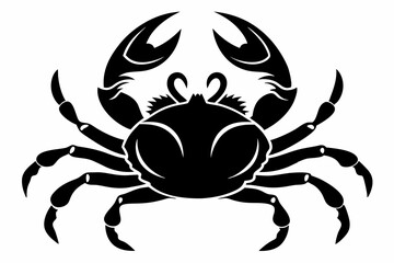 crab silhouette line art vector illustration with a white background