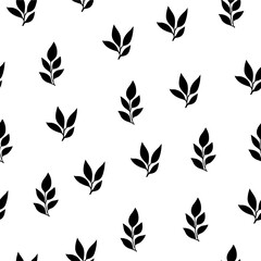 tea leaves pattern background. green leaves vector pattern background. Green tea leaf seamless pattern. silhouette leaf background.