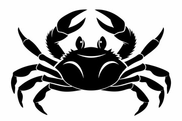 crab silhouette line art vector illustration with a white background