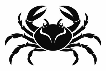 crab silhouette line art vector illustration with a white background