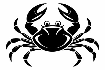 crab silhouette line art vector illustration with a white background