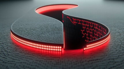 Conceptual design representing the dual nature of AI, featuring a split image of progress and peril, with glowing neural networks and dark algorithms intertwining