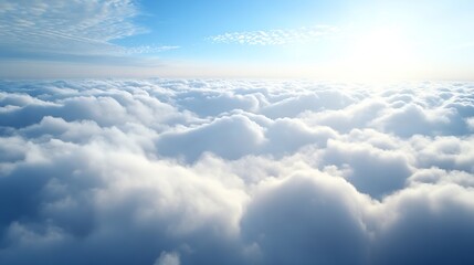 Fototapeta premium Serene Cloudscape with Sunlight and Blue Sky in a Peaceful Atmosphere : Generative AI