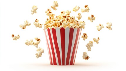 Popcorn isolated on a white background.