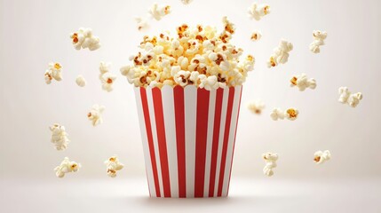 Popcorn isolated on a white background.