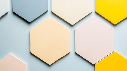 Pastel Hexagon Shapes Arranged in a Pattern