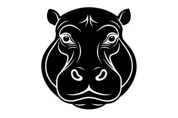 a Rhinoceros head  vector art   on with white background 