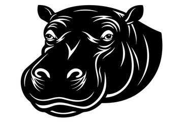 a Rhinoceros head  vector art   on with white background 
