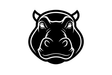 a Rhinoceros head  vector art   on with white background 