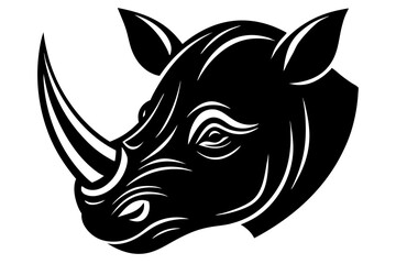 a Rhinoceros head  vector art   on with white background 