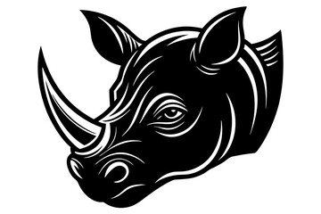 a Rhinoceros head  vector art   on with white background 