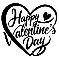 Happy Valentines Day  vector calligraphy
