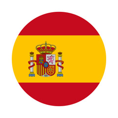 Fototapeta premium Round Spain flag icon
