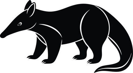 Anteater silhouette vector illustration, Anteater vector art, Anteater line art vector