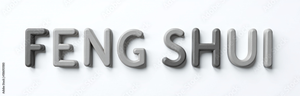 Aufkleber a minimalist text made from stones is isolated against a plain white background in this feng shui de