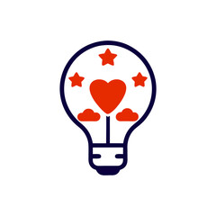light bulb with heart