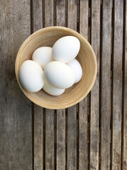 Chicken Eggs in a Bowl
