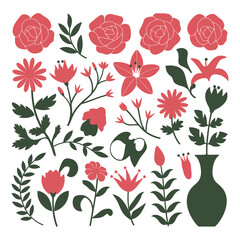 Beautiful romantic flower collection 