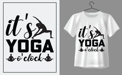 Its yoga o' clock t shirt design, t shirt design concept, t shirt design template