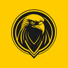 Eagle head logo Template, Hawk mascot graphic, Portrait of a bald eagle. Vector