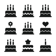 Cake Dessert simple black icons