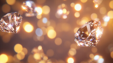 Blurred background with scattered diamonds
