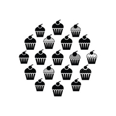 Cake Dessert simple black icon