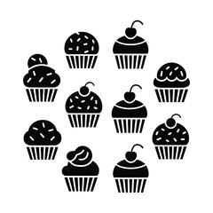 Cake Dessert simple black icon