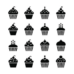 Cake Dessert simple black icon
