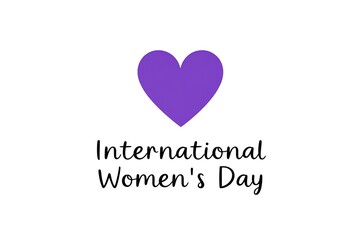 International Women's Day poster with love shape and white background.