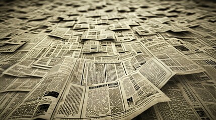 Fototapeta premium Collage of Aged Newspaper Clippings on a Vintage Surface