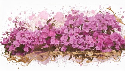 Obraz premium 花柄装飾, 装飾デザイン, 優雅なパターン, ゴールドアート, フローラルモチーフ, スタイライズされた花, クラシック装飾