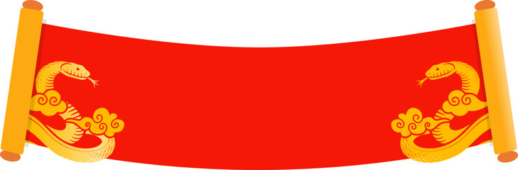 Chinese New Year Snake Banner Decoration, Festive Lunar New Year Snake Design