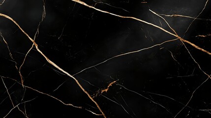 Elegant Black Marble with Delicate Gold Veins and High Quality Detail