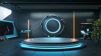 Showcase futuristic studio