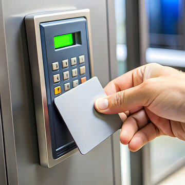attaching card to the electronic reader to access